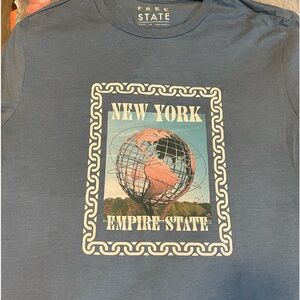 all blue empire state shirt